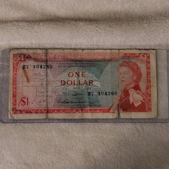 O1 1965 EAST CARIBBEAN AUTHORITY 1 DOLLAR NOTE - Picture 1 of 2